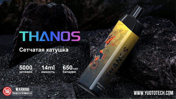Yuoto Thanos 5000 souffle vaporisateur jetable d'E-jus du préremplissage 14ml batterie Capapcity de 650 heures-milliampère