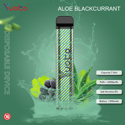 Yuoto 2500 souffles 23 saveurs 7 ml de capacité glace de menthe de capacité de batterie de 1200 heures-milliampère