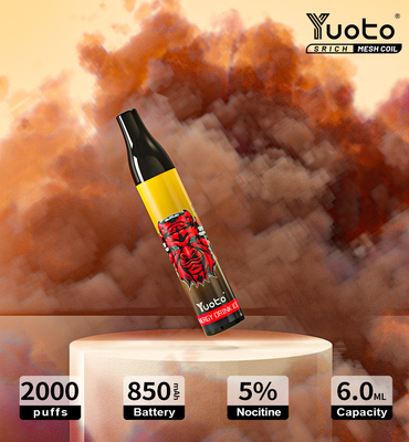 Yuoto populaire 2000 souffle stylo jetable de Vape d'E-cigarettes du jus 850mAh de Mesh Coil 6ml E de vape de Vape