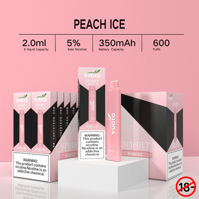 2022 nouvelles prochaines saveurs fruitées multiples Yuoto Smart 600 souffle stylo jetable de Vape de nicotine de 5%