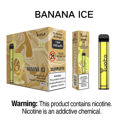 stylo vape jetable d'origine yuoto xxl 2500 bouffée 1200mah capacité de la batterie 7 ml 5% nicotine