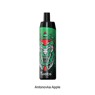 Cigarette jetable Vape 5000 bouffées de saveur Apple avec bobine de maille 14 ml E-Liquide 650 mAh batterie