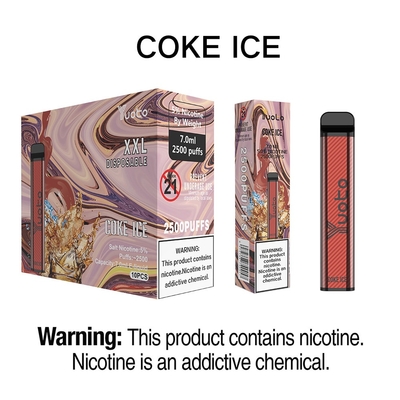 Bâton de cigarette électronique Yuoto xXL 2500 Puffs Jetable Vape Coke Ice 7ml aspect élégant