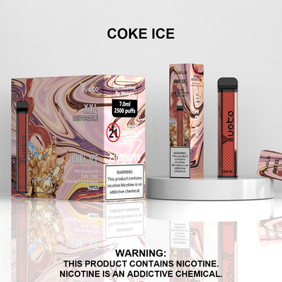 Stylo jetable de vape de vente en gros d'usine de la Chine avec 7ml E-liquide 1200mAh batterie fraise kiwi glace