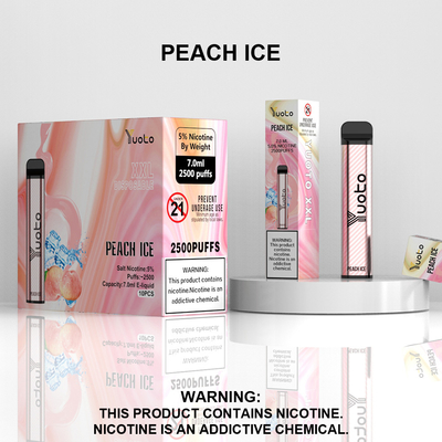 2500 Bouffées Jetable Vape Pod Saveur De Pêche Yuoto XXL Bobine 7ml Ejuice 1200mAh Batterie De L'usine De Chine