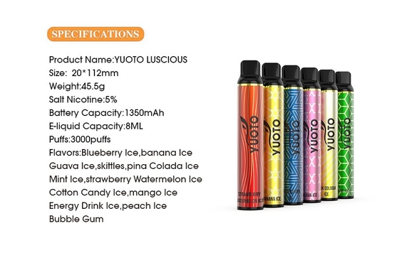 Souffle 3000, 8.0ml E Juice Disposable Vape Pen succulent de Distrubutor Yuoto de nicotine