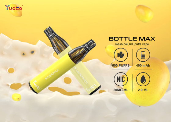 Vape jetable de Yuoto de saveur de fruit de sel de nicotine, stylo de cigarette d'E de 600 bouffées
