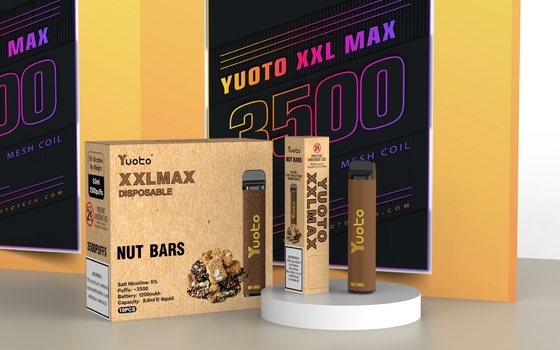 Original Yuoto E Cigarette Vaporizer Device XXL MAX 3500 Puffs Kits Caramel cacahuète
