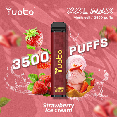 Vape jetable en gros de 3500 bouffées avec 9 ml de support de bobine de maille de batterie E-Liquid 1200 mAh Personnaliser l'usine OEM ODM