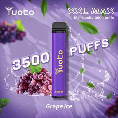 La nicotine XXL max 3500 de 5% 2% souffle glace jetable Mesh Coil de raisin de Yuoto Vape