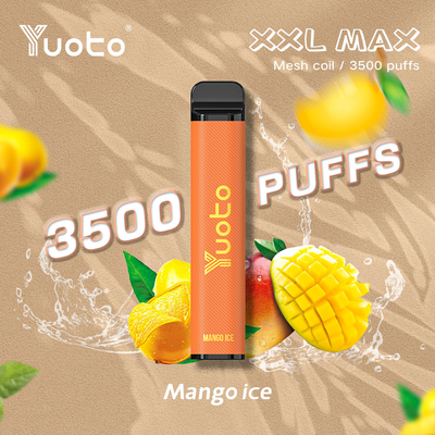 3500 NOUVELLE Yuoto Vape nicotine jetable de Mesh Coil 5% 2% de glace de mangue des souffles XXL max