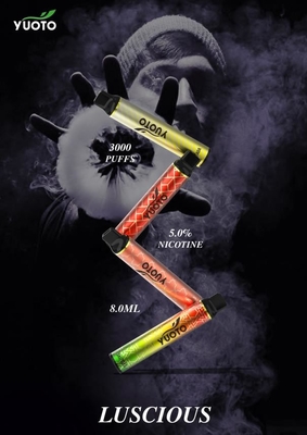 Sel jetable succulent populaire saoudien BRITANNIQUE de nicotine des souffles 8ml Vape 5% de la Chine Etats-Unis Vape Yuoto 3000