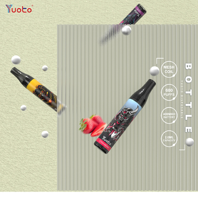 600 saveur Ecigarette de la bouteille 2%Nic 2ml 400mAh Mesh Coil Vape Disposable Fruit de Vape de souffles