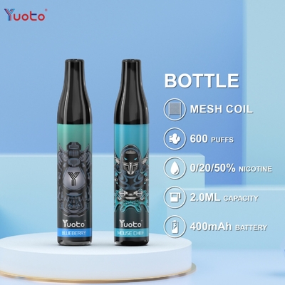 Batterie jetable TPD R-U de la myrtille 2ml 20mg 400mAh de cosses de Vape de souffles de la bouteille 600 de YUOTO