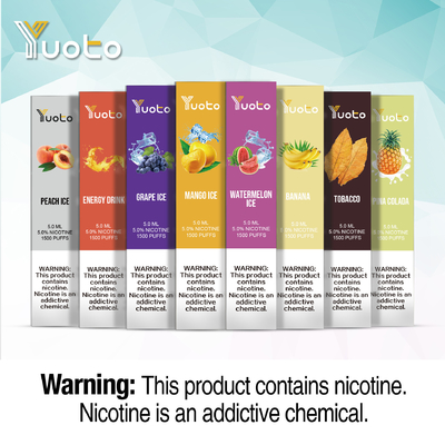 16 saveurs 1500 souffle Vape 5.0ml remplissent pré E Juice Pre Charge Yuoto Brand