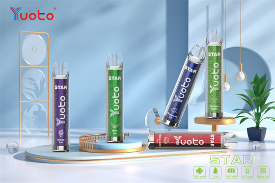 16 cigarette électronique de batterie de l'étoile 1000mAh 3.2V de Yuoto Vape de couleurs