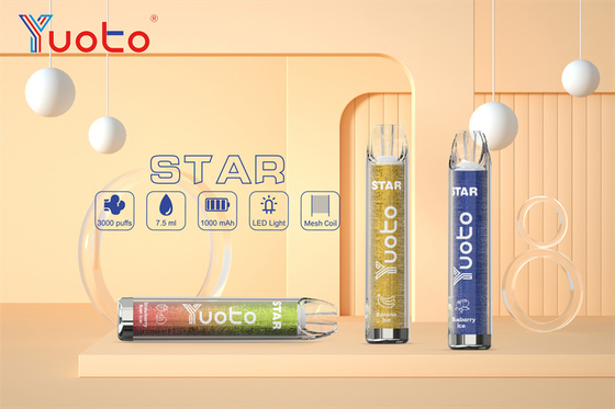 16 cigarette électronique de batterie de l'étoile 1000mAh 3.2V de Yuoto Vape de couleurs