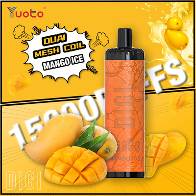YUOTO Fabricant DIGI 15000 Puffs Daul Mesh Coil Vape Flux d'air réglable MTL et DTL
