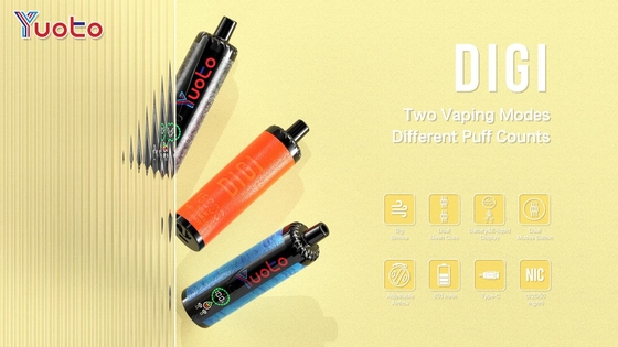 YUOTO Vape jetable en plastique AL DualMesh Coil 15000 bouffées 850mAh Flux d'air réglable 23 saveurs