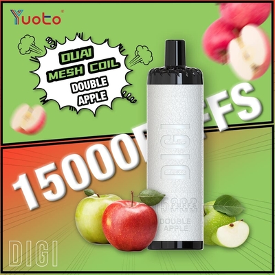 Flux d'air réglable YUOTO 15000 Puffs Vapor jetable avec bobine double mesh 850mAh batterie 23 saveurs