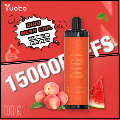 Flux d'air réglable YUOTO 15000 Puffs Vapor jetable avec bobine double mesh 850mAh batterie 23 saveurs