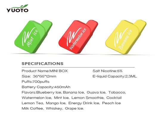 15 saveurs 700 souffle certificat de Vape 2.3ML E Juice Capacity EMC ROHS