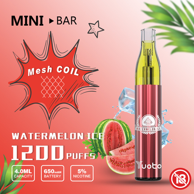 Cartouche jetable de Vape Yuoto Mini Bar 1200puff remplaçable