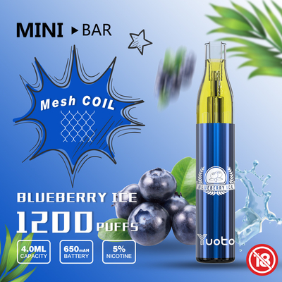 Cartouche jetable de Vape Yuoto Mini Bar 1200puff remplaçable