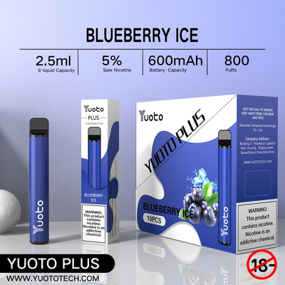 Souffle jetable 3.5V du plus 800 de Yuoto d'original de Vape 100% de clope de 7W-12W E
