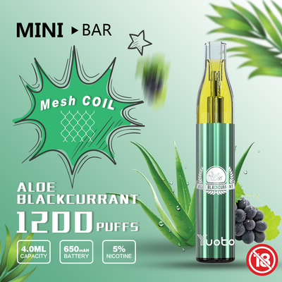 Capacité du souffle 4ml du stylo 1200 de Yuoto Mini Bar Disposable Vape