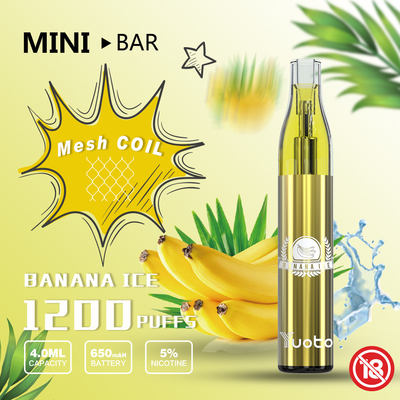 Capacité du souffle 4ml du stylo 1200 de Yuoto Mini Bar Disposable Vape