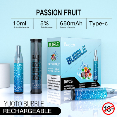 L'usine originale dans des cosses jetables de vape de yuoto rechargeable de la bulle 4000puffs 10ml 650mah de la Chine Yuoto engrènent des bobines