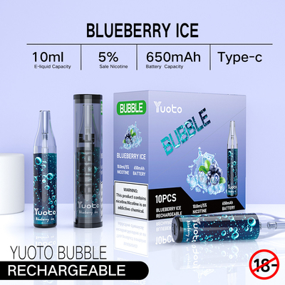 Le yuoto rechargeable de la bulle 4000puffs 650 l'heure-milliampère 10ml de Yuoto le vape que jetable engrènent la disjonction de bobines non a mené shinning