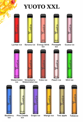 La cosse de vape de raisins de saveur la plus chaude de forme d'eliquid du xxl 2500puffs 1200mah 7ml de Yuoto de yuoto de yuotovape jetable carré de vape