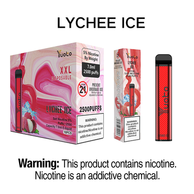 Cosse originale de vape d'usine de forme d'eliquid du xxl 2500puffs 1200mah 7ml de Yuoto de yuoto de yuotovape jetable carré de vape dans la porcelaine