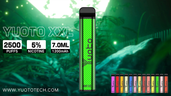 Cosse originale de vape d'usine de forme d'eliquid du xxl 2500puffs 1200mah 7ml de Yuoto de yuoto de yuotovape jetable carré de vape dans la porcelaine