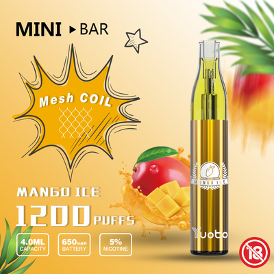 ODM 22x110mm Vape jetable d'OEM 1200 souffles non rechargeables