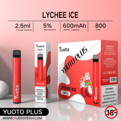 Yuoto 800 souffle Vape avec la région 2,5 ml Juice Capacity d'Origal de 11 saveurs
