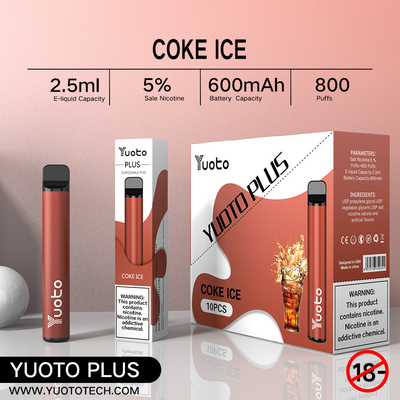 Yuoto 800 souffle Vape avec la région 2,5 ml Juice Capacity d'Origal de 11 saveurs