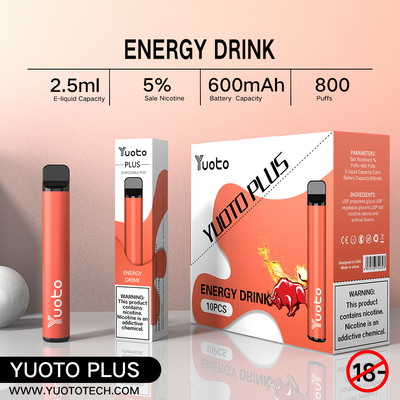 Yuoto 800 souffle Vape avec la région 2,5 ml Juice Capacity d'Origal de 11 saveurs