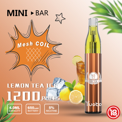 Batterie jetable 650mAh du l'E-jus 4.0ml de Yuoto Vape 15flavor de souffle du MiniBar 1200