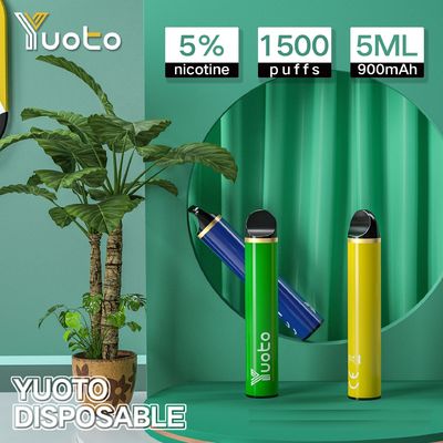 Nicotine jetable e 900mah liquide des vapes 1500puffs 5ml 5% de Yuoto 5