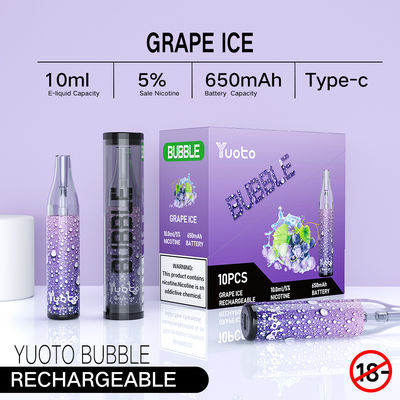L'usine originale dans des cosses jetables de vape de yuoto rechargeable de la bulle 4000puffs 10ml 650mah de la Chine Yuoto engrènent des bobines